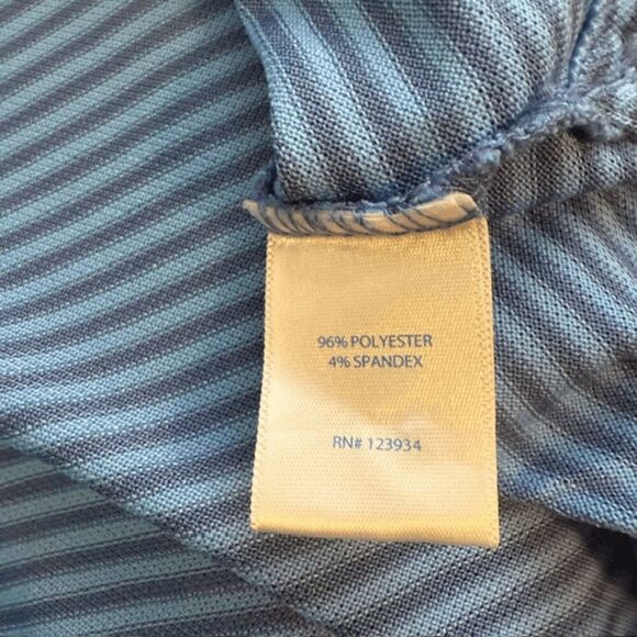 Southern Tide Mens Blue Gray Striped Performance Polo Shirt Size Large - Picture 5 of 6